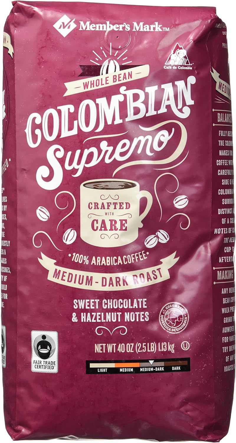 Member's Mark Colombian Supremo Whole Bean, 40 Ounces