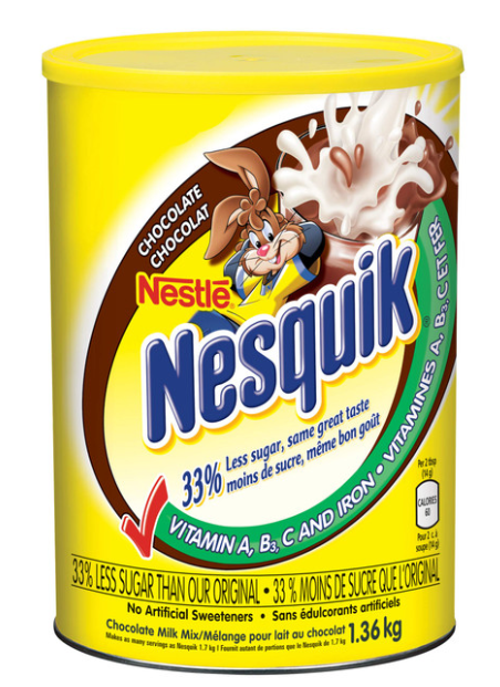 Nestle Nesquik Chocolate Milk Mix, Canister, 1.36 Kg/3lbs, .