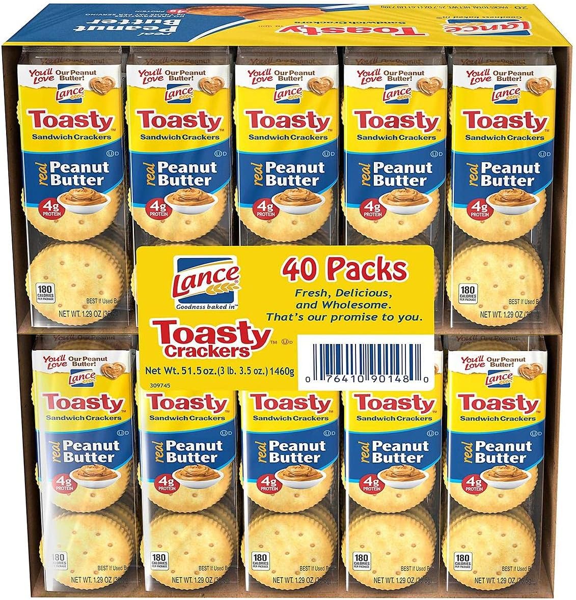 Lance Toasty Peanut Butter Sandwich Crackers (1.29 oz., 40 ct.)