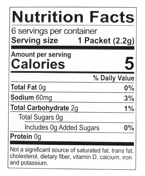 7Up Lemon Lime Sugar Free Drink Mix, 6 Packets - 13.2g/0.5oz Nutrition Facts