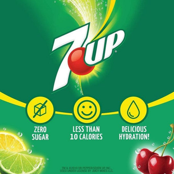 7Up Lemon Lime Sugar Free Drink Mix, 6 packets, 13.2g/0.5 oz. Box .