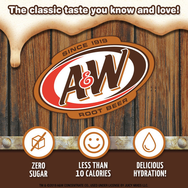 A&W Root Beer Sugar Free Drink Mix, 6 packets, 15g/0.5 oz. Box .