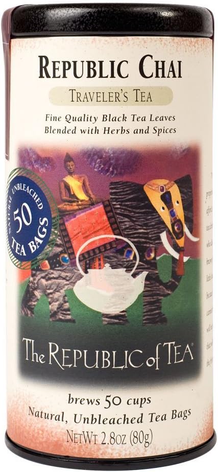 The Republic Of Tea Republic Chai Black Tea, 50 Tea Bag Tin