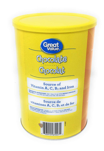 Great Value Instant Chocolate Milk Mix - 1.36kg/3 lbs., .