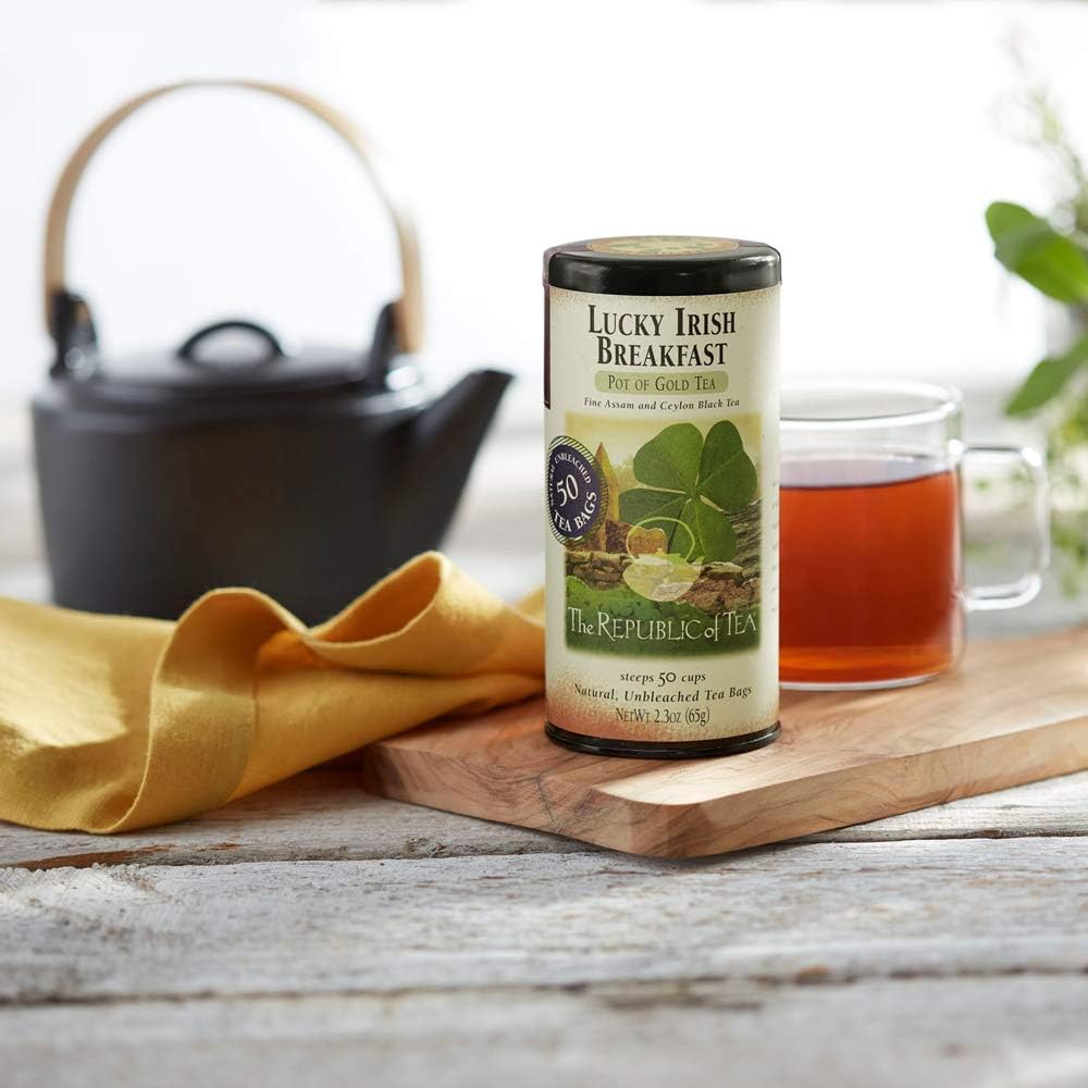 The Republic Of Tea Lucky Irish Breakfast Tea, 50 Tea Bags, Traditional Irish Tea