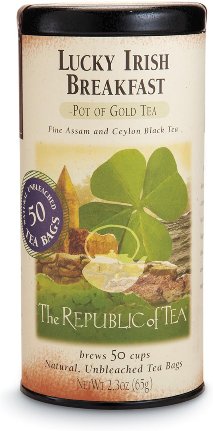 The Republic Of Tea Lucky Irish Breakfast Tea, 50 Tea Bags, Traditional Irish Tea