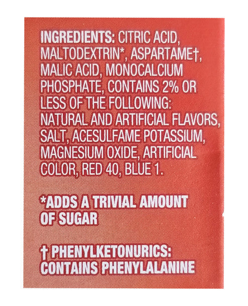 Starburst Zero Sugar Cherry Flavored Drink Mix, 6 packets, 16.7g/0.6 oz. Box .