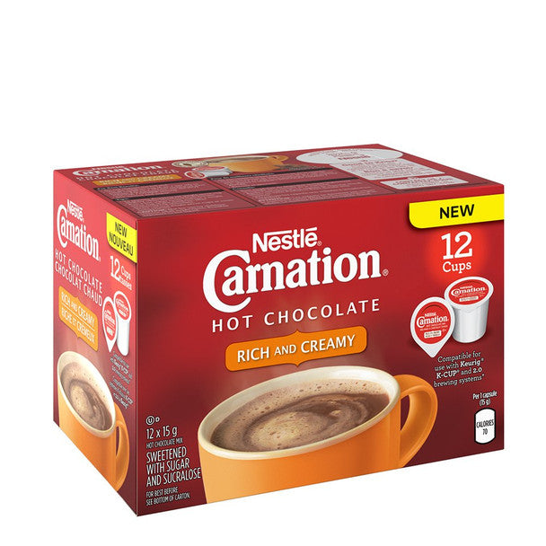 Shop Carnation Rich & Creamy Hot Chocolate, KEURIG K-CUP Compatible Pods, 12x15g (12 K-Cups)