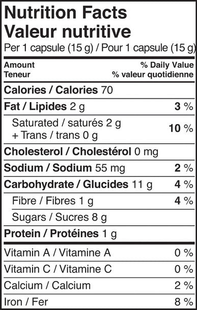 Carnation Rich & Creamy Hot Chocolate, KEURIG K-CUP Compatible Pods, 12x15g (12 K-Cups) Nutrition Facts