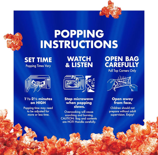 Act II Hot and Spicy Microwave Popcorn 6 bags (2 boxes for a total of 12 popcorn bags)
