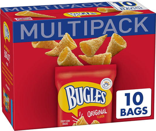 Bugles Crispy Corn Snacks, Original Flavor, Snack Bag, 8.75 oz 10 Bags