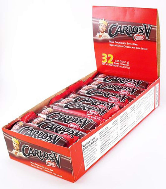 1 Master case x Nestle Carlos V Chocolate Bars - 32 Bars - Imported from Mexico