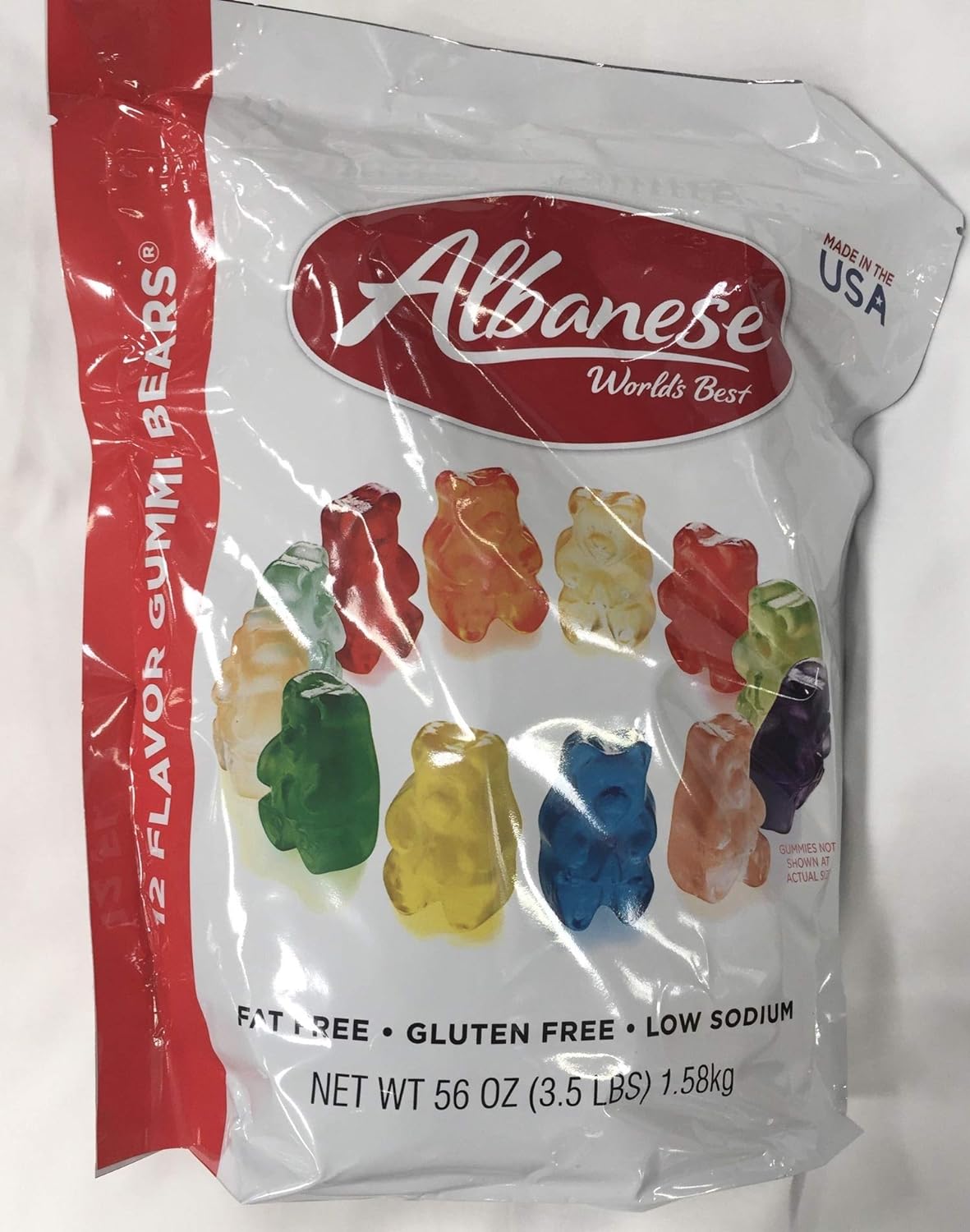 Albanese Candy, Asst Flavor Fruit Gummi Bears, 3.5 lb