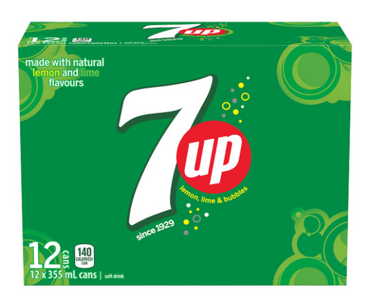 7UP Soft Drink, 355 mL/12 fl. oz., Cans, 12 Pack, .