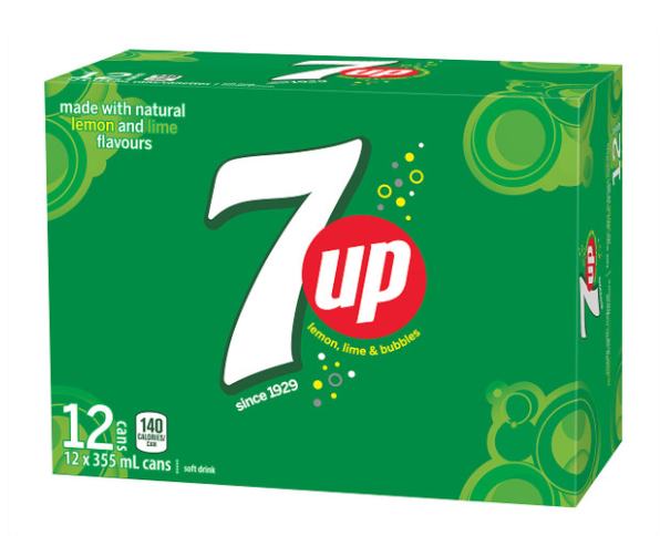 7UP Soft Drink, 355 mL/12 fl. oz., Cans, 12 Pack, .