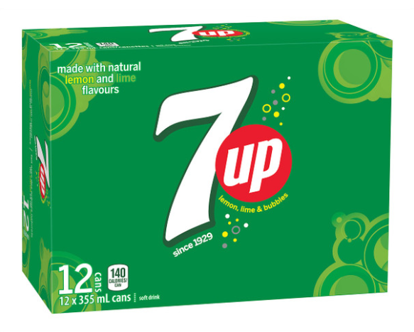 7UP Soft Drink, 355 mL/12 fl. oz., Cans, 12 Pack, .