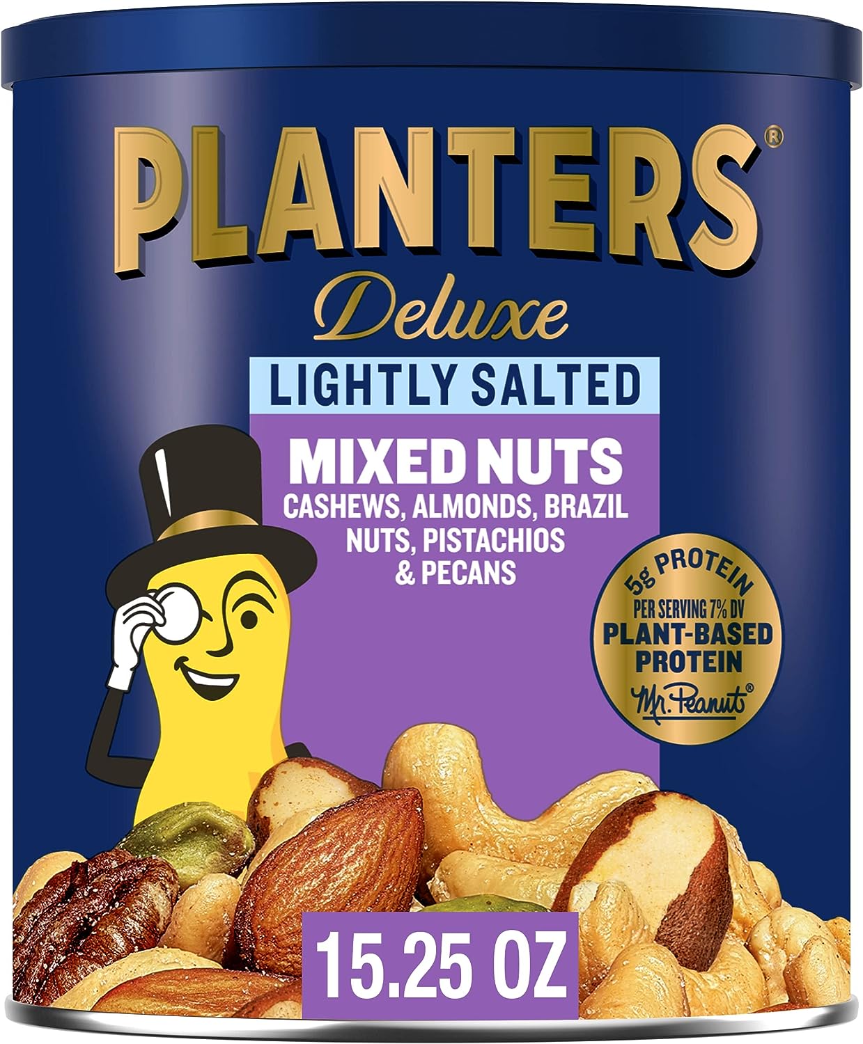 Planters Deluxe Mixed Nuts, Lightly Salted, 15.25 Ounce