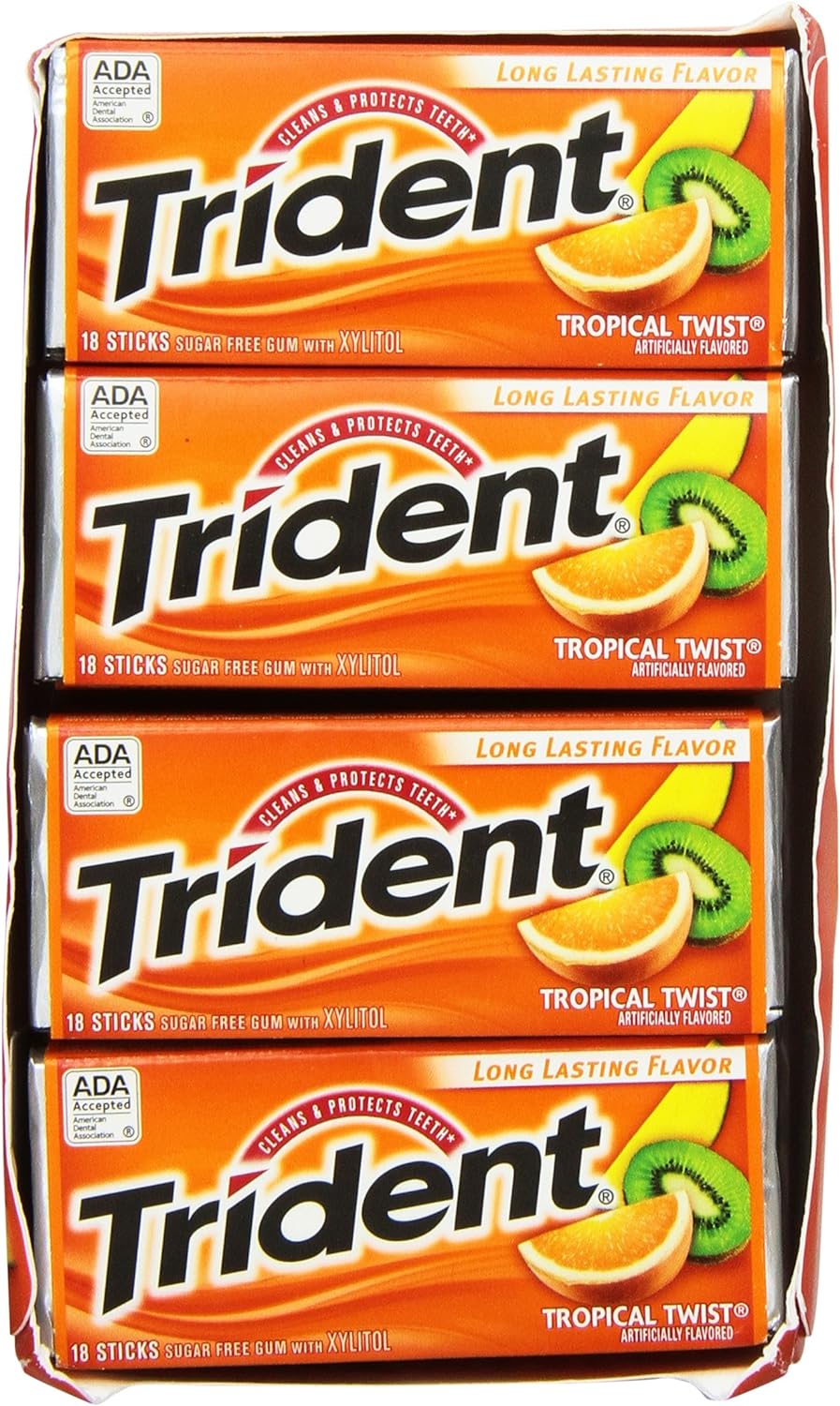 Trident Tropical Twist Sugar Free Gum, 15 Count, 1 lb