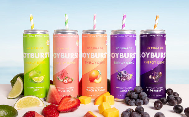 NoSugar Company Joyburst Energy Drink, Frosé Rose Flavor, 355mL/12.4 oz. Can .