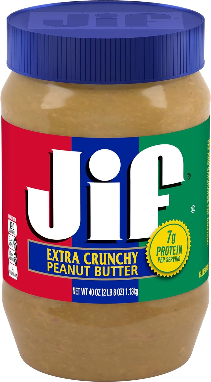 JIF Extra Crunchy Peanut Butter 40 oz Jar by JIF