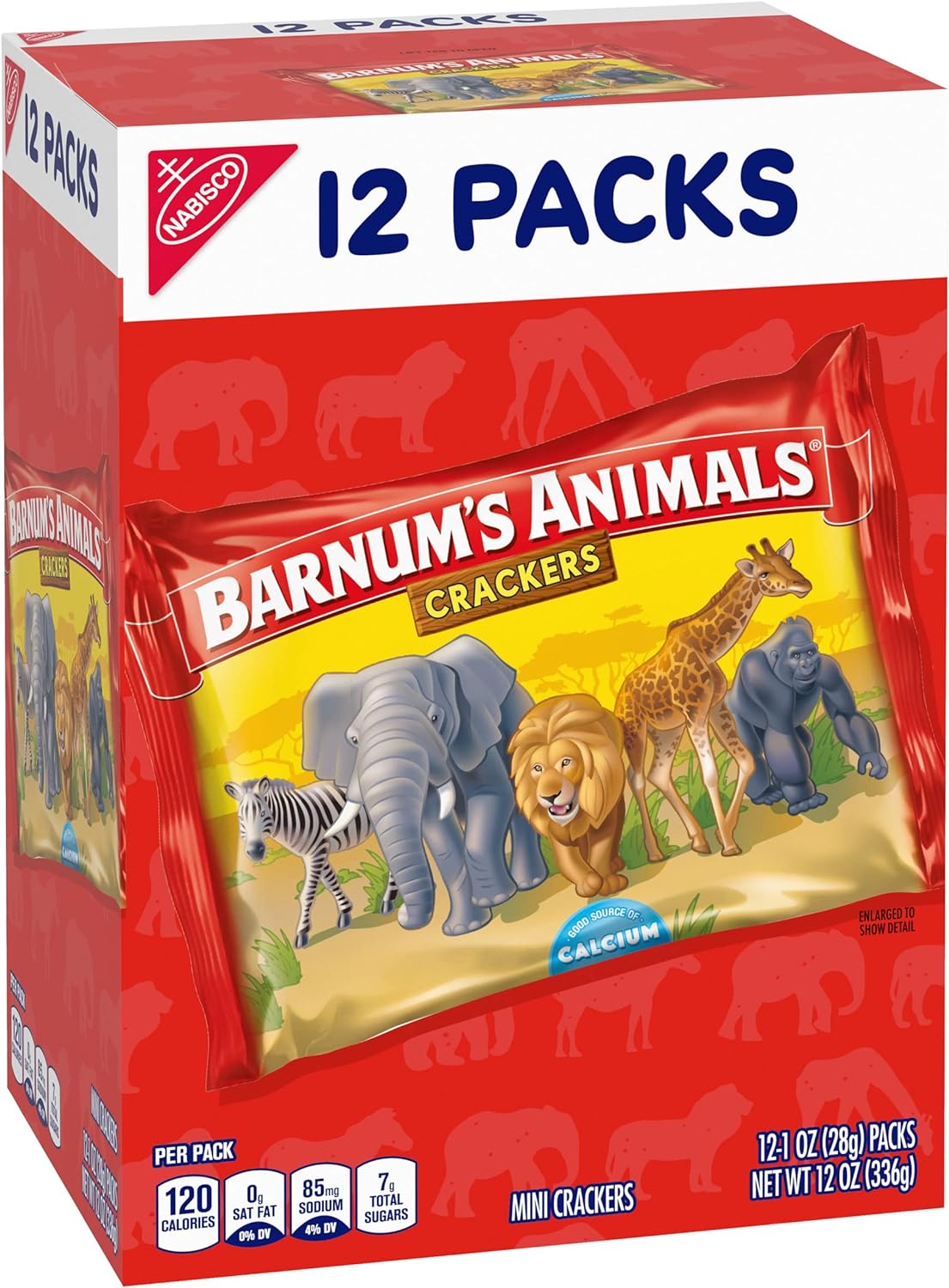 Barnum's Original Animal Crackers, 12-1 oz Snack Packs