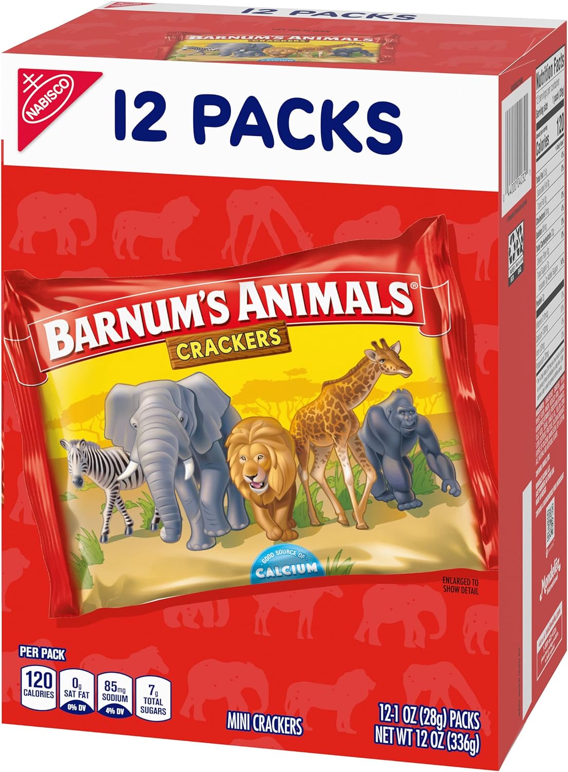 Barnum's Original Animal Crackers, 12-1 oz Snack Packs