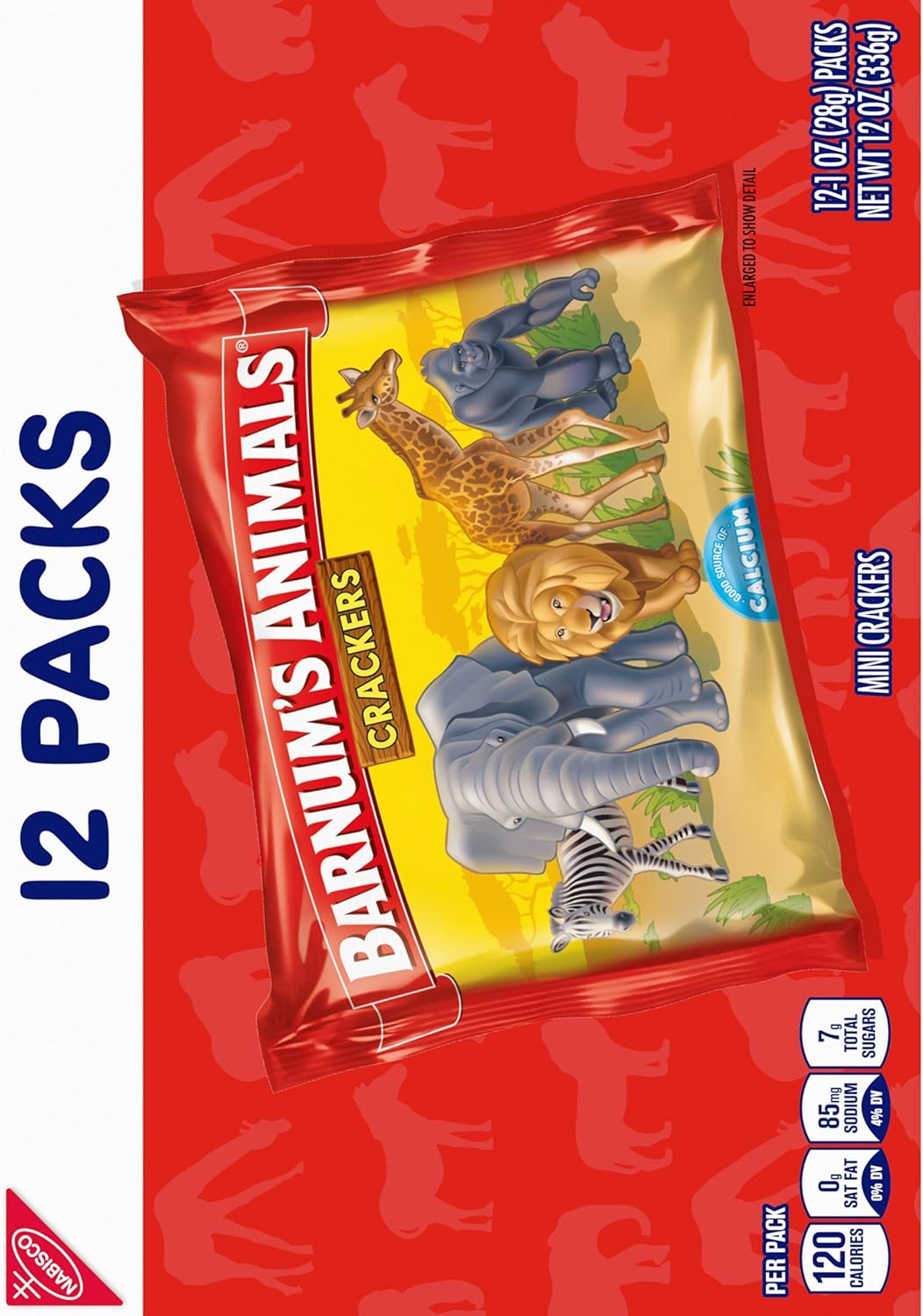 Barnum's Original Animal Crackers, 12-1 oz Snack Packs