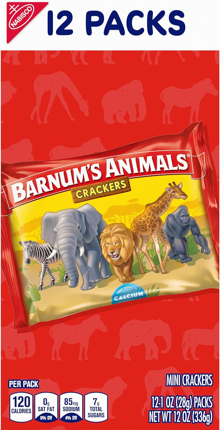 Barnum's Original Animal Crackers, 12-1 oz Snack Packs