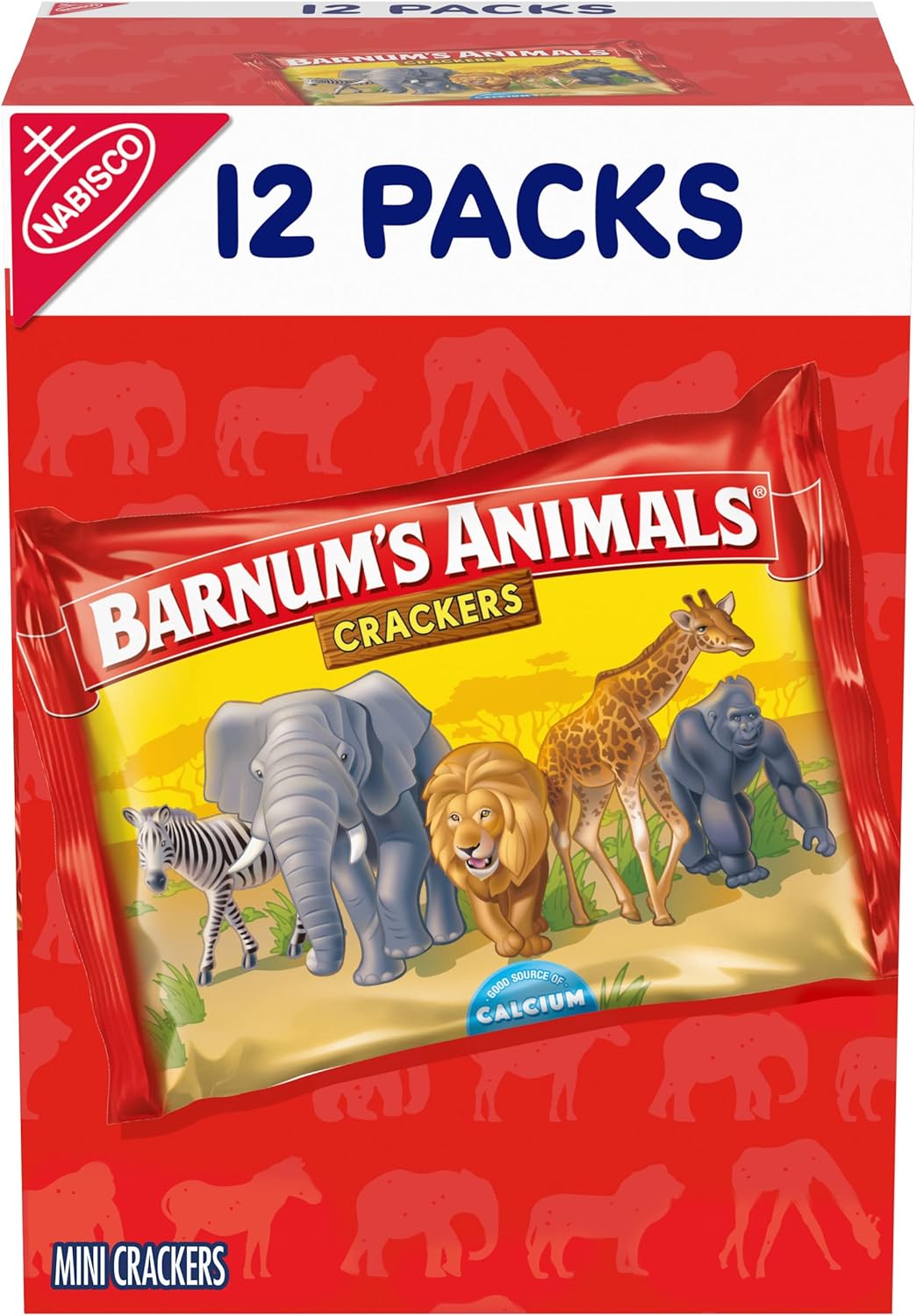 Barnum's Original Animal Crackers, 12-1 oz Snack Packs