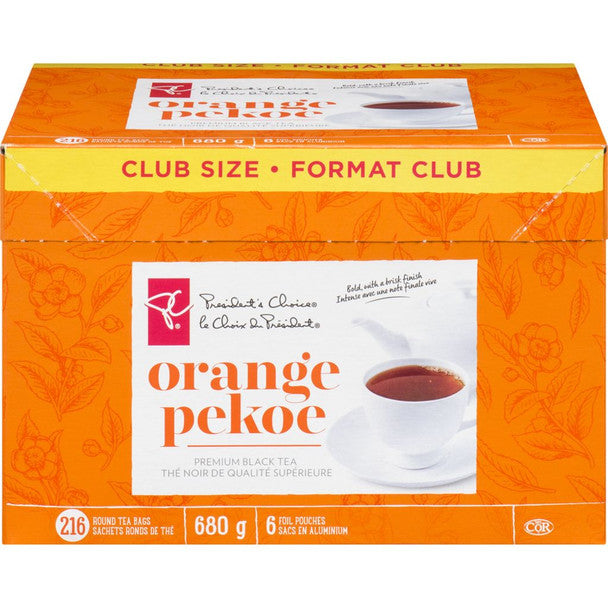 Presidents Choice Orange Pekoe Tea Club Pack 216ct .