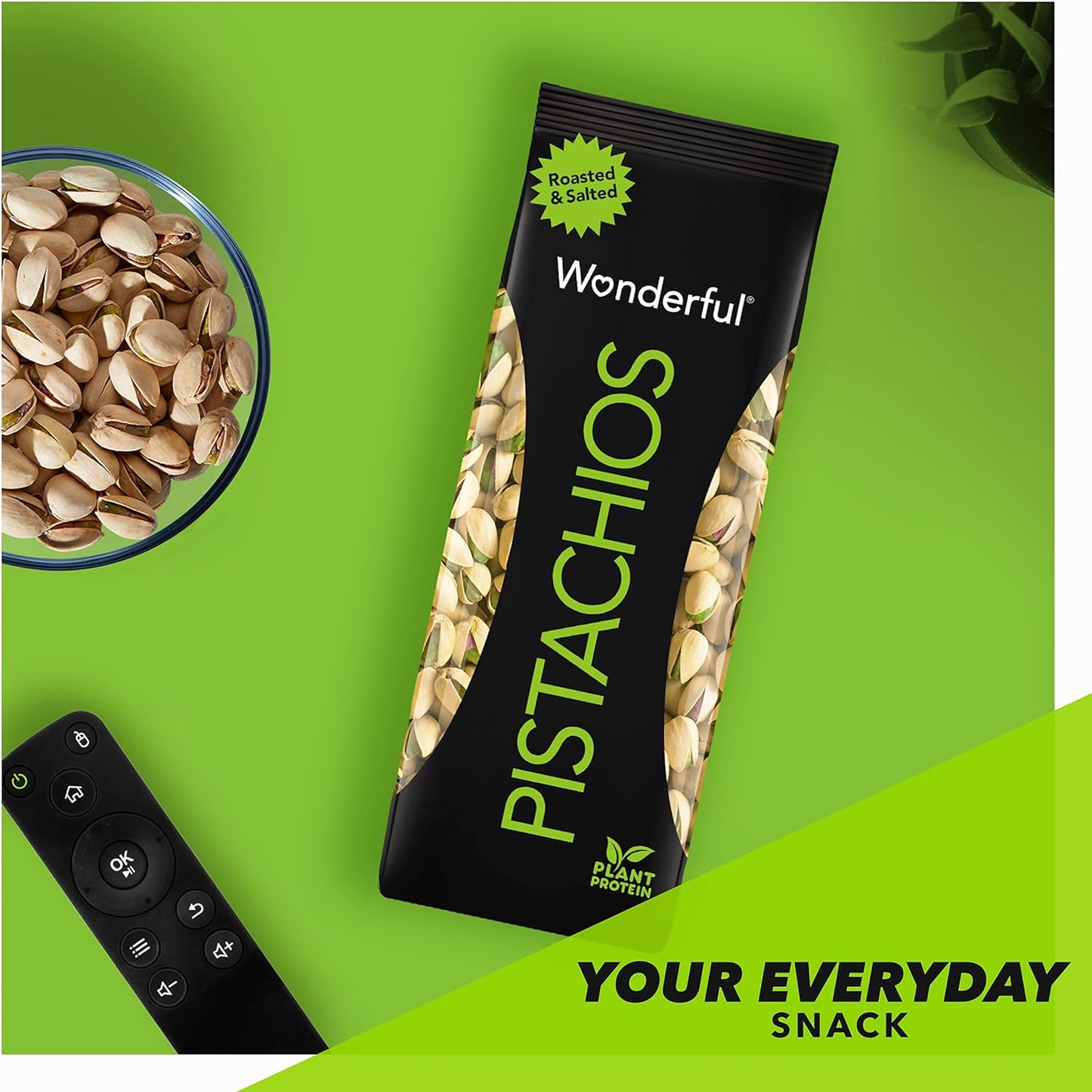 Wonderful Pistachios,16-Ounce Bag, Roasted and Salted.