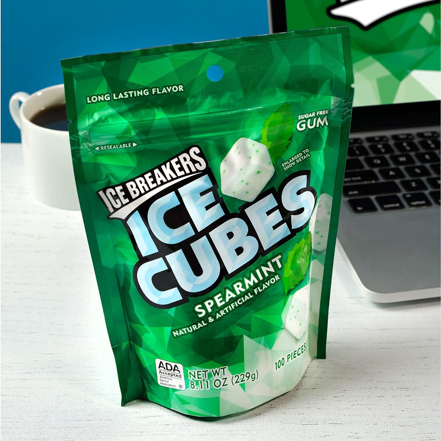 ICE BREAKERS ICE CUBES Sugar Free Gum (Spearmint, 8.11 Ounce)