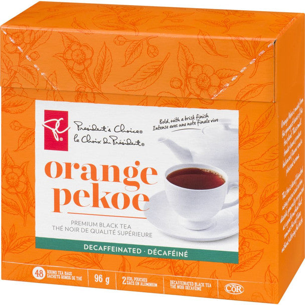 President's Choice, Orange Pekoe Decaffeinated Black Tea, 96g/3.4oz., 48ct, .