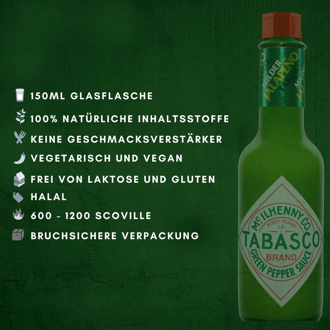 Tabasco Milder Green Pepper Sauce, 5 Ounce