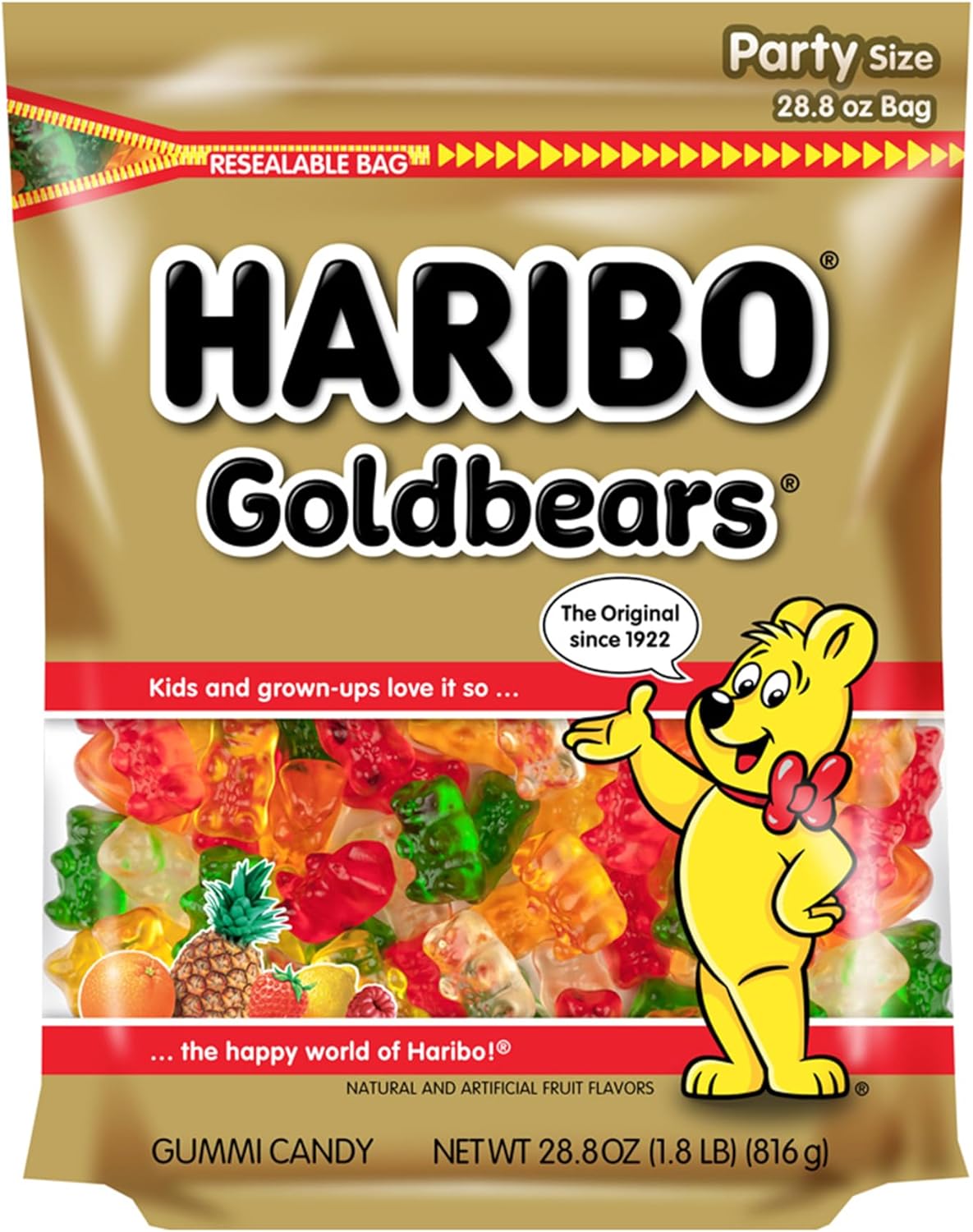 Haribo Goldbears Original Gummy Bears Bag, 28.8 oz