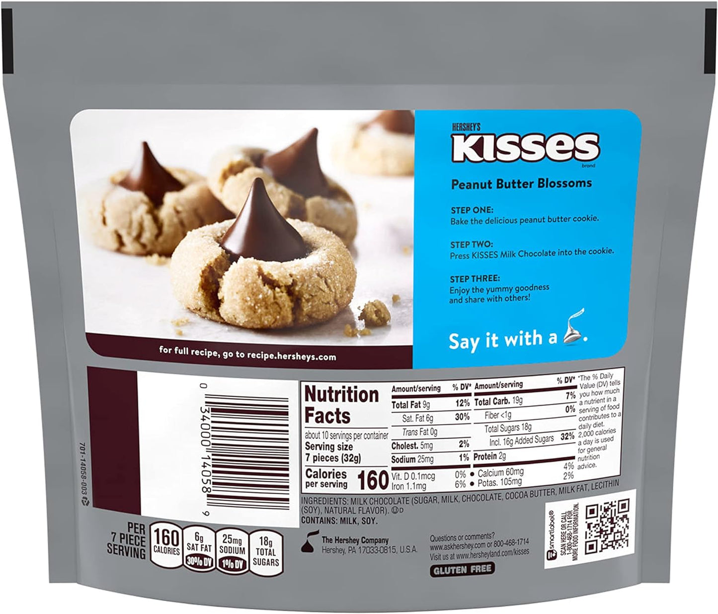 HERSHEY'S Kisses Chocolate Candy, 10.8 oz Bag