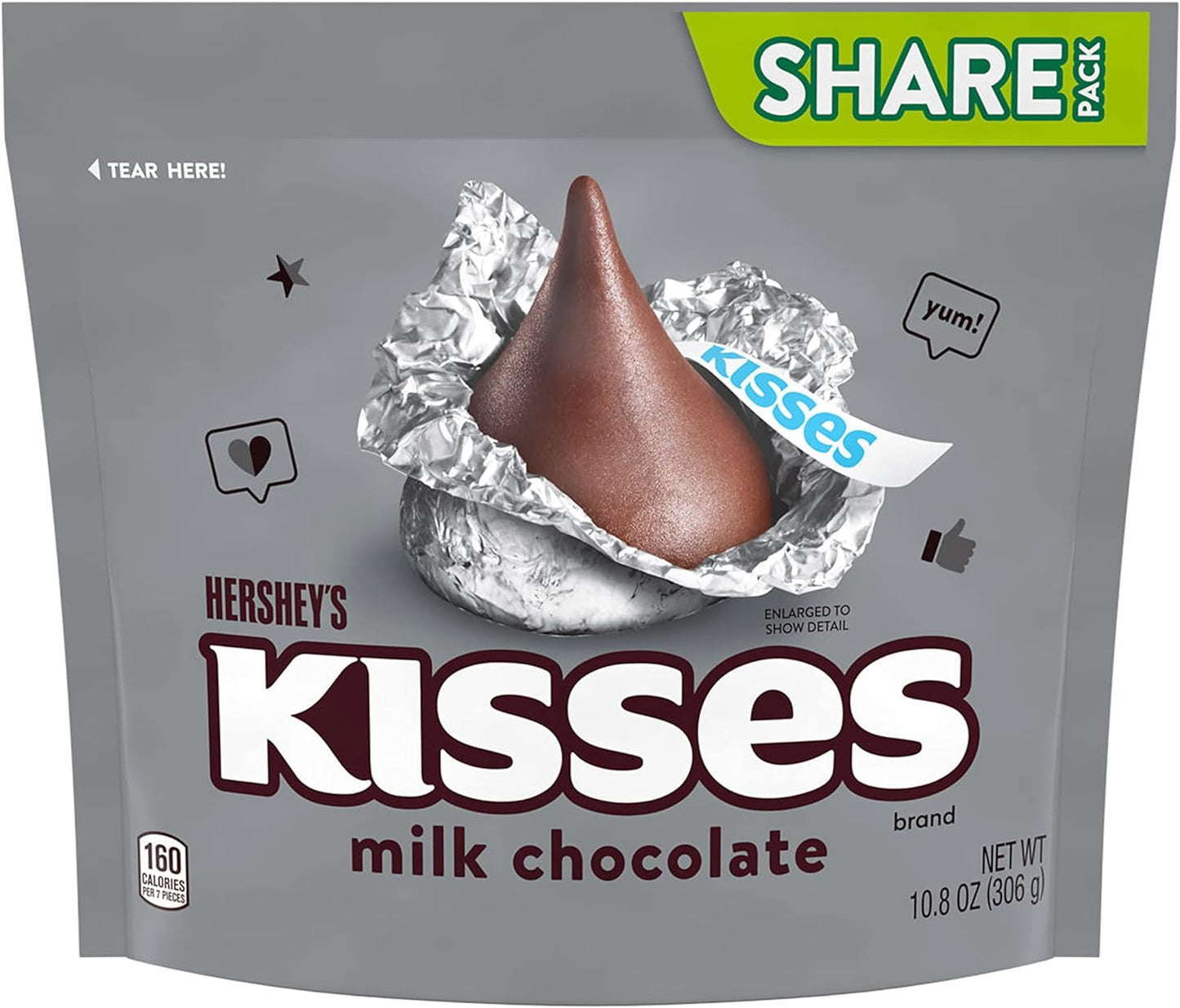 HERSHEY'S Kisses Chocolate Candy, 10.8 oz Bag