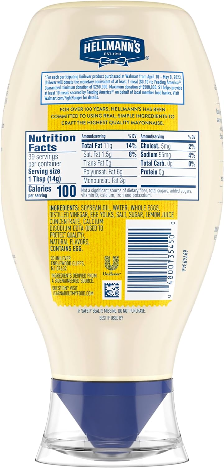 Hellmann's Squeeze Real Mayonnaise 20 oz