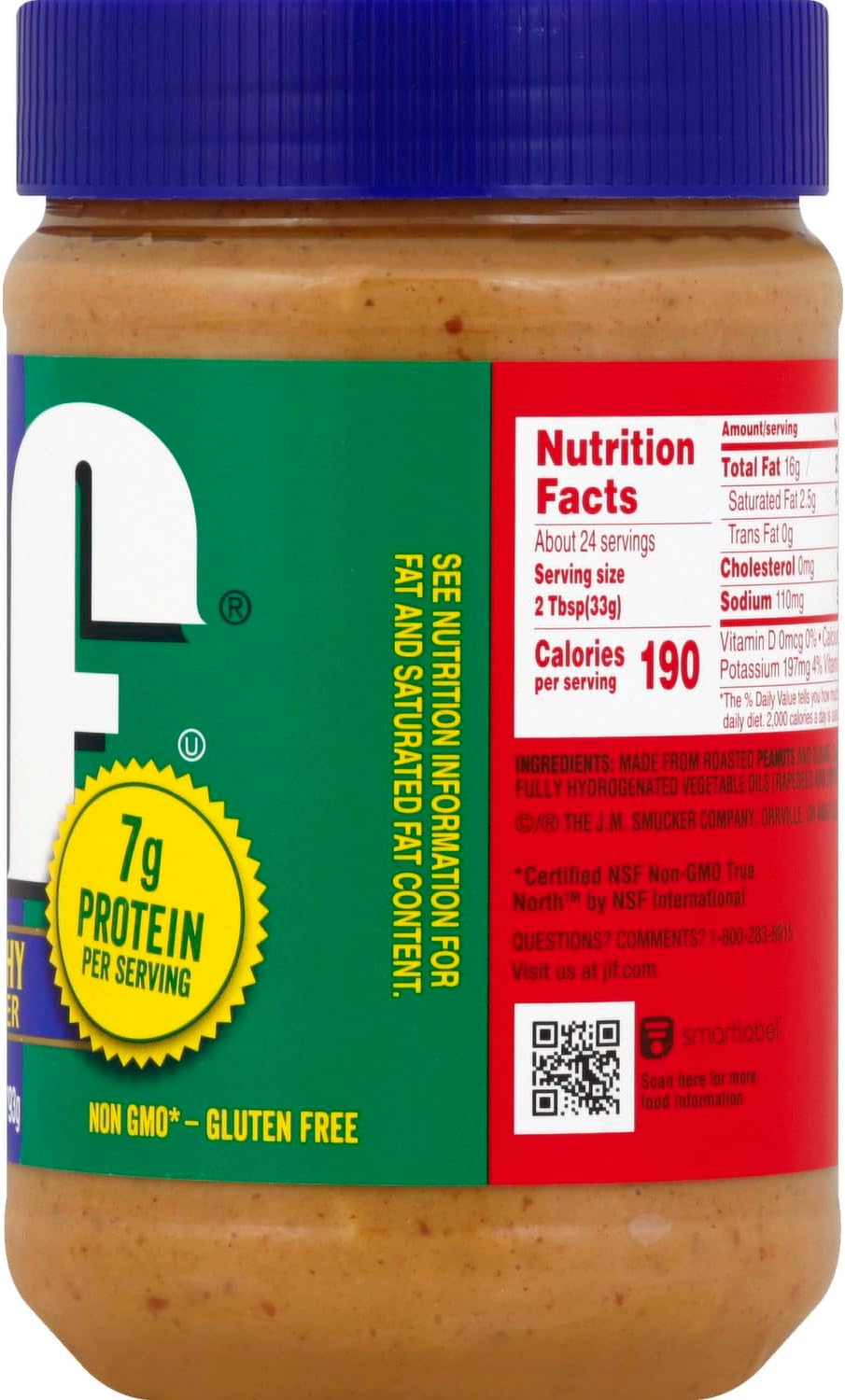 Jif Extra Crunchy Peanut Butter, 16 oz