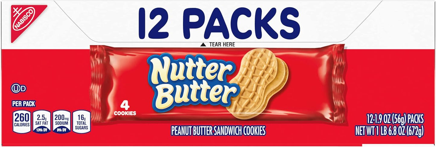 Nabisco Nutter Butter Cookies, Pack of 12