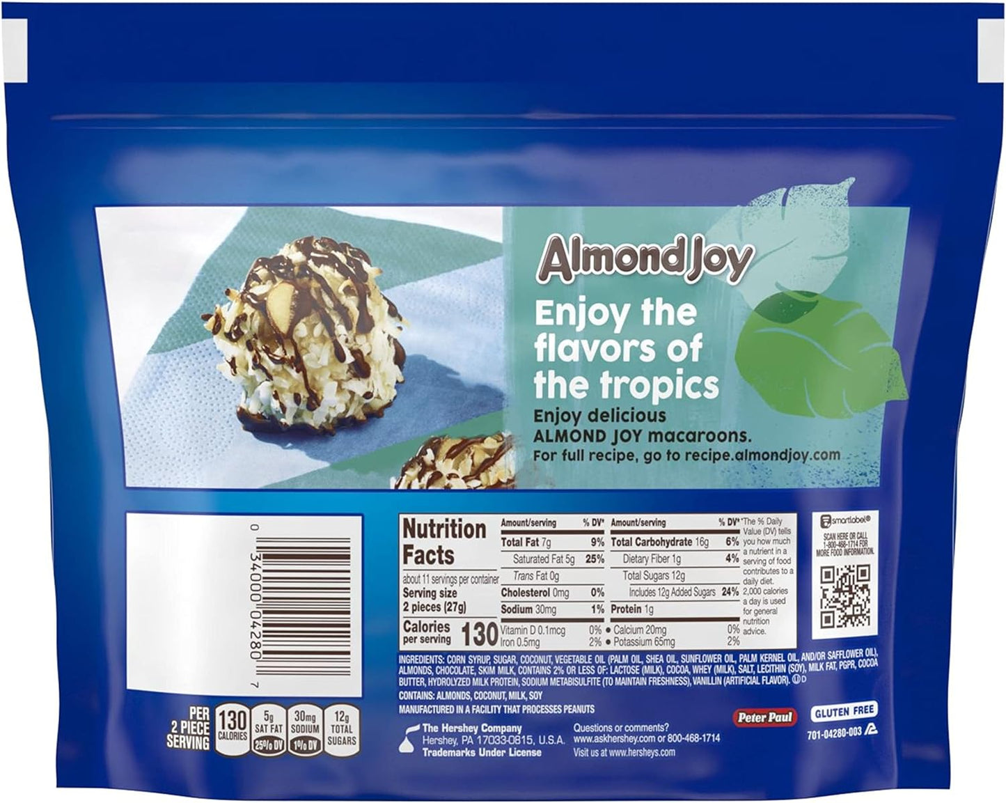 ALMOND JOY Chocolate Coconut Candy, Miniatures, 10.2 oz Bag