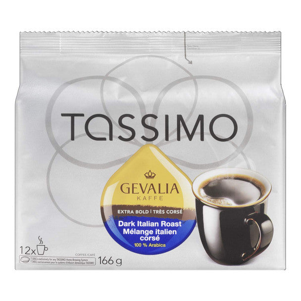 Tassimo Gevalia Dark Italian Roast Coffee, 12 Single Serve T-Discs, {Canadian}