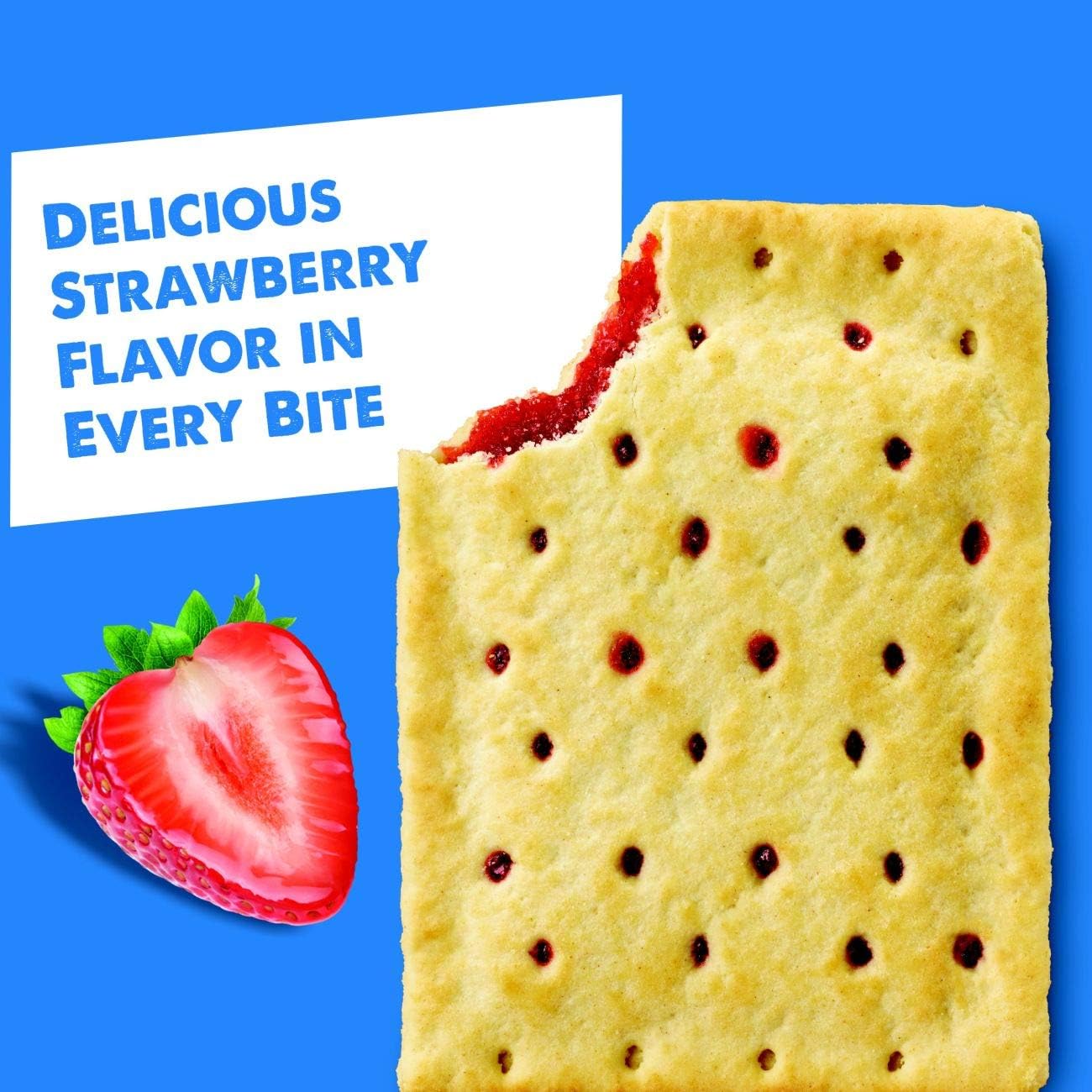 Pop-Tarts Breakfast Toaster Pastries, Unfrosted Strawberry, Value Pack, 27 Oz, 16 Toaster Pastries