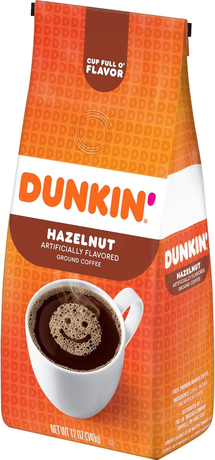 Dunkin' Hazelnut Flavored Ground Coffee, 12 Ounces