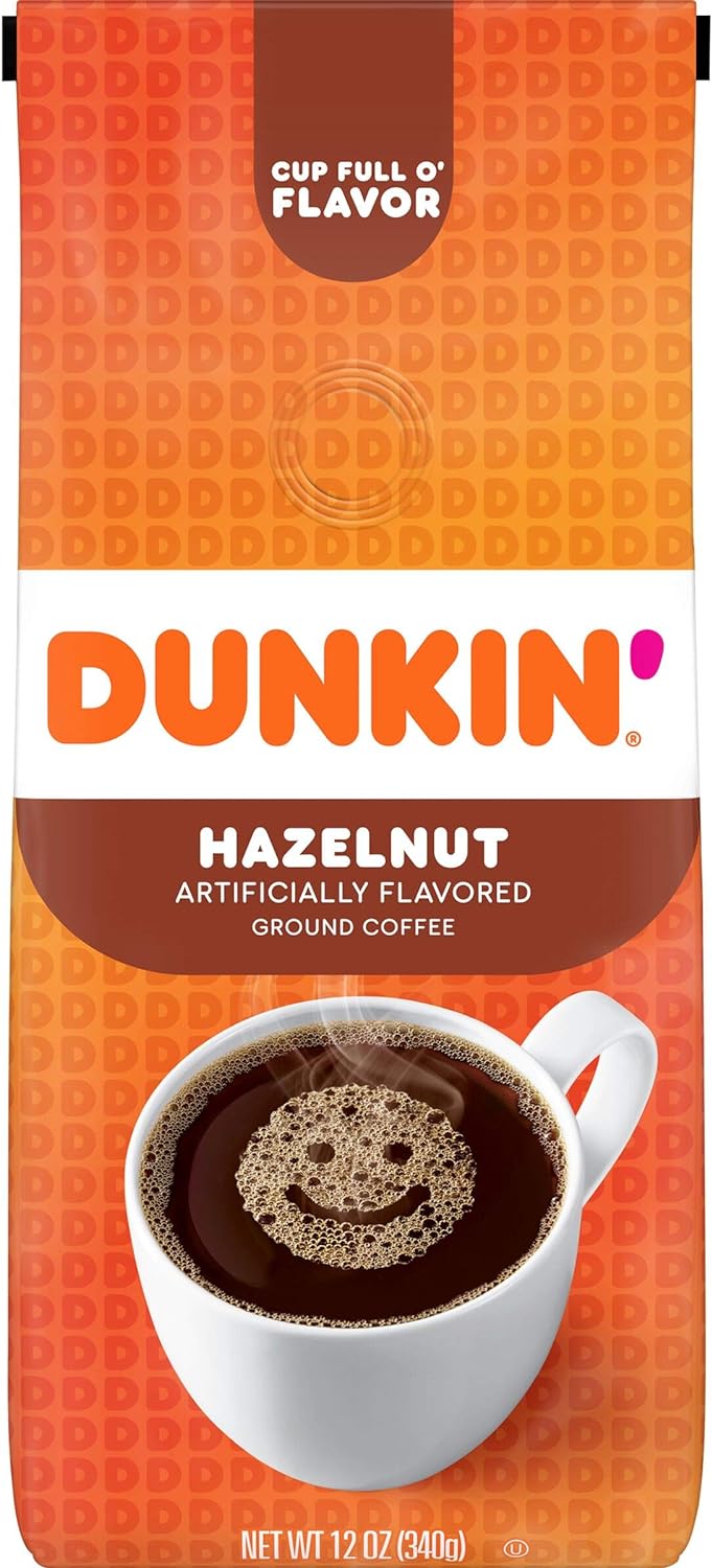 Dunkin' Hazelnut Flavored Ground Coffee, 12 Ounces