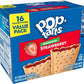 Pop-Tarts Breakfast Toaster Pastries, Unfrosted Strawberry, Value Pack, 27 Oz, 16 Toaster Pastries