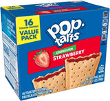 Pop-Tarts Breakfast Toaster Pastries, Unfrosted Strawberry, Value Pack, 27 Oz, 16 Toaster Pastries