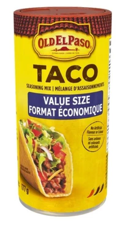 Old El Paso, Taco Seasoning Mix Original, Value Size, 177g/6.2oz