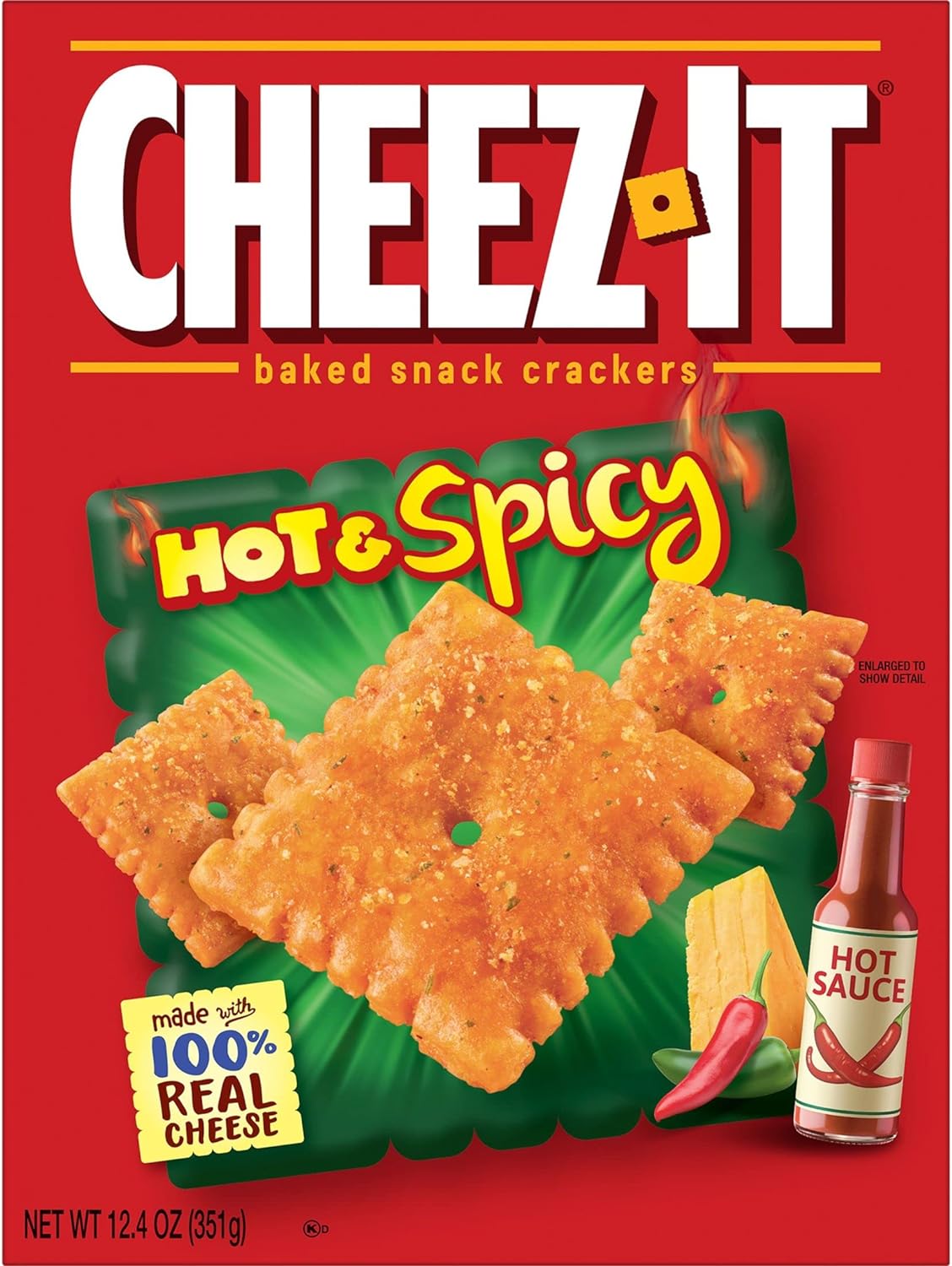 Cheez-It Hot & Spicy Baked Snack Crackers, 12.4 oz