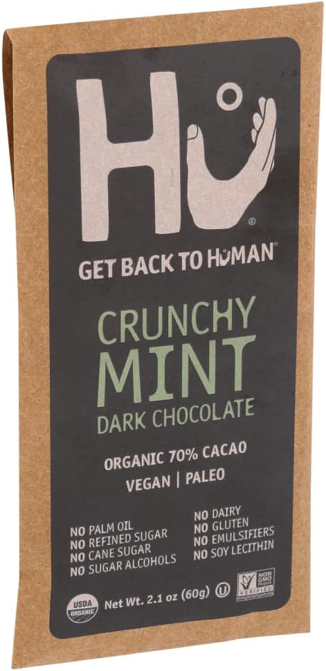 Hu Kitchen, Bar Chocolate Crunchy Mint, 2.1 Ounce